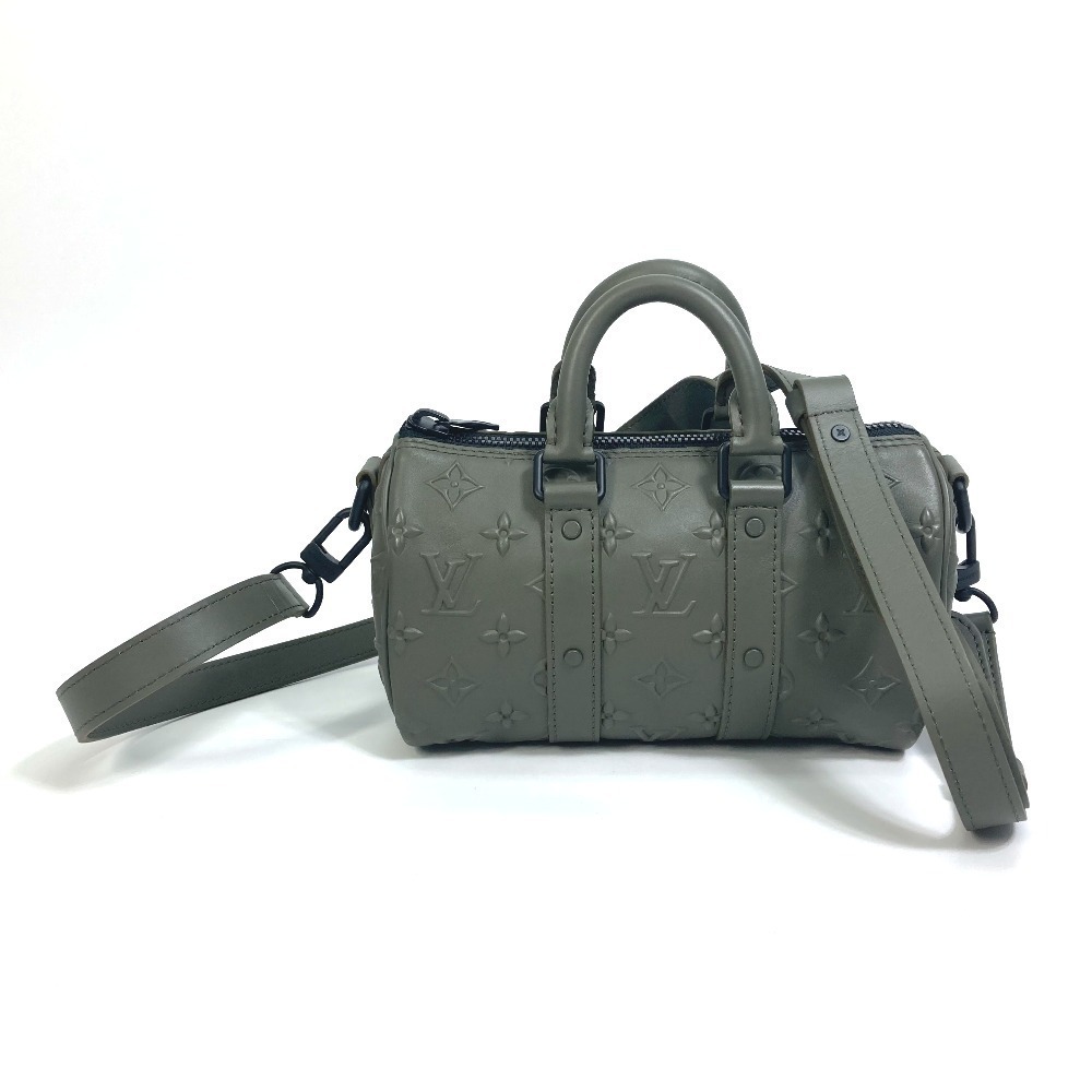 Louis Vuitton Monogram Seal Keepall Shoulder Bag Khaki